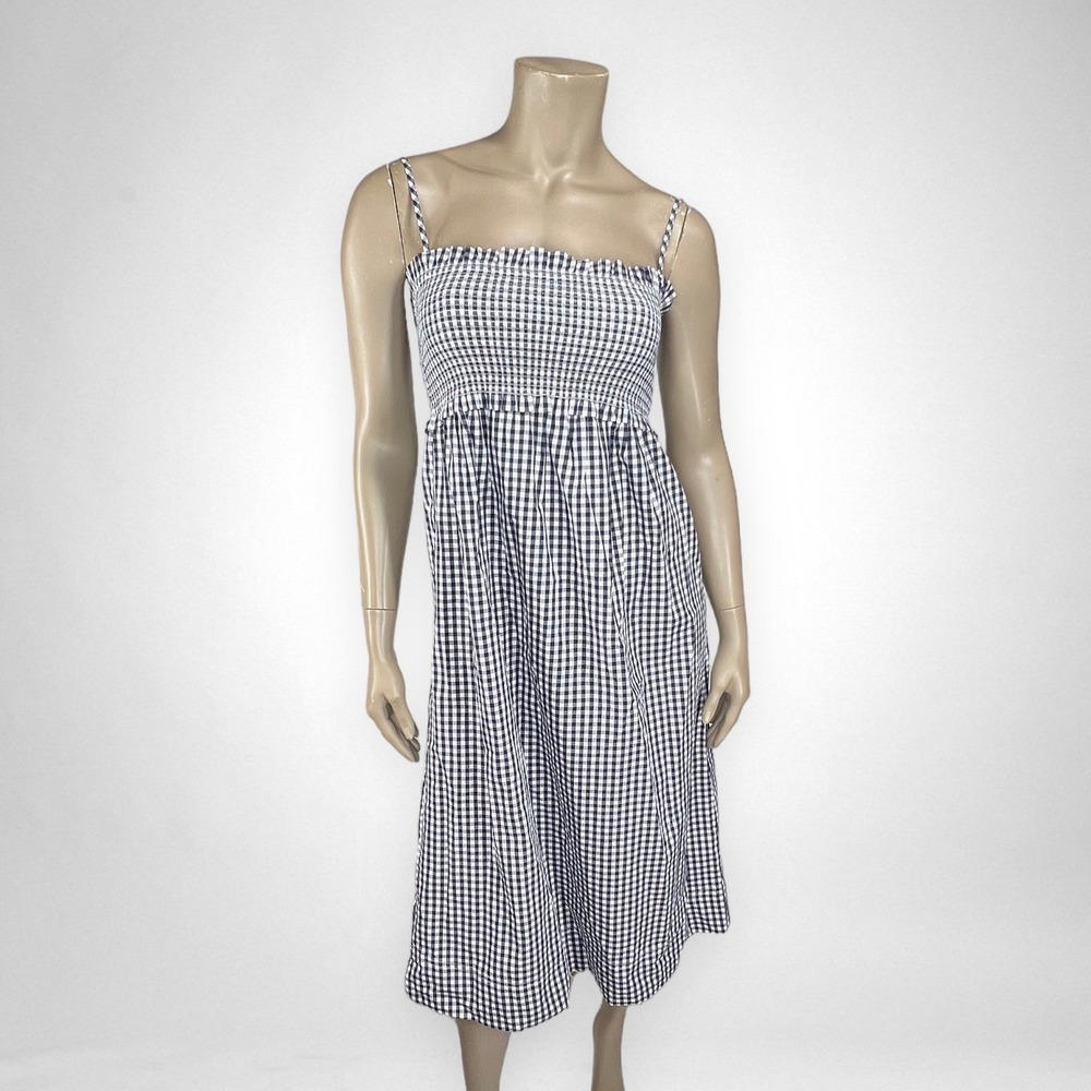 J. CREW‎ Smocked Cotton Poplin Dress in Gingham XXS